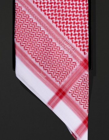 شماغ البسام بصمة 3 احمر غامق