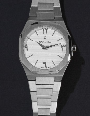 ساعة رجاليه ستيل فضي ومينا ابيض CL48SW