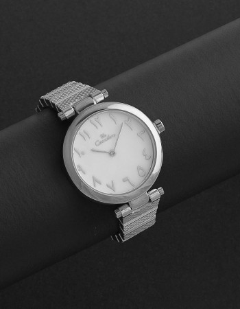 ساعة كافاليرا النسائية بمينا ابيض CL03SW