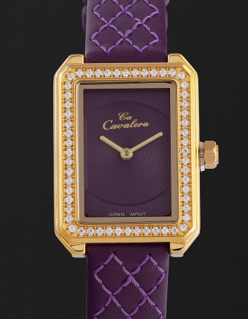 ساعة نسائية جلد بمينا بنفسجي كافاليرا CL18PG ساعة نسائية جلد بمينا بنفسجي كافاليرا CL18PG