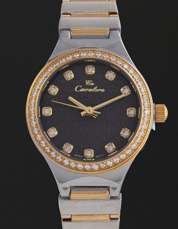 ساعة نسائية ستيل بمينا اسود كافاليرا CL19SB