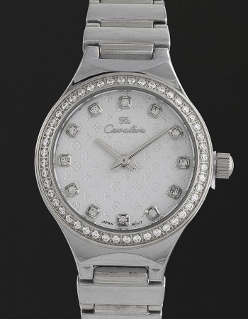 ساعة نسائية ستيل بمينا ابيض كافاليرا CL19SS