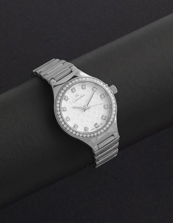 ساعة نسائية ستيل بمينا ابيض كافاليرا CL19SS