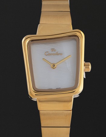 ساعة كافاليرا النسائية بمينا ابيض CL21GW