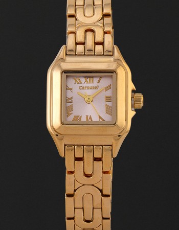 ساعة يد نسائية مينا ابيض كاروسيل CA414GW