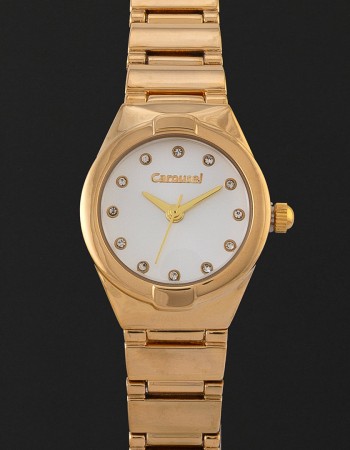 ساعة يد نسائية مينا ذهبي كاروسيل CA433GW