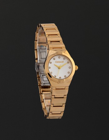 ساعة يد نسائية مينا ذهبي كاروسيل CA433GW