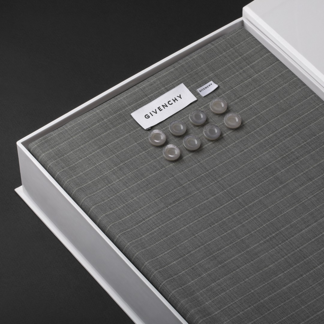 قماش شتوي رجالي صوف رصاصي مقلم جيفنشي 2494F-599-3 - GIVENCHY