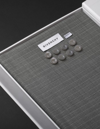 قماش شتوي رجالي صوف رصاصي مقلم جيفنشي 2494F-599-3