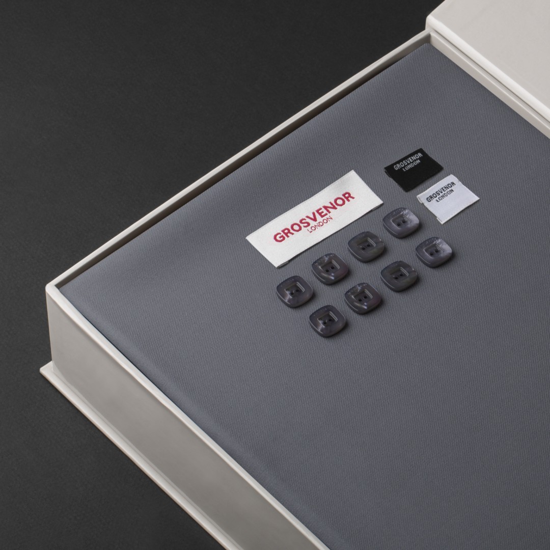 قماش شتوي رجالي صوف رصاصي جروفنر 17384 - GROSVENOR