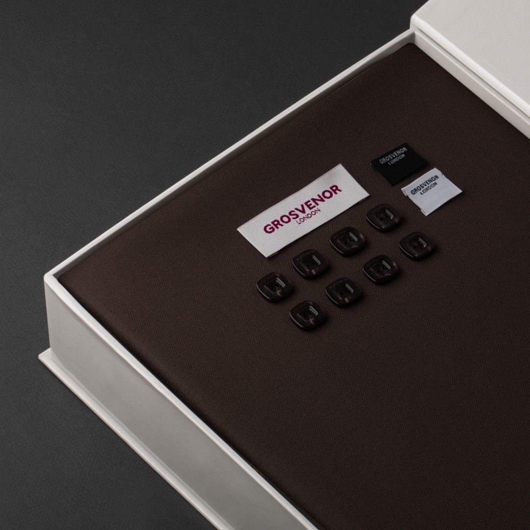 قماش شتوي رجالي صوف بني جروفنر 18421 - GROSVENOR