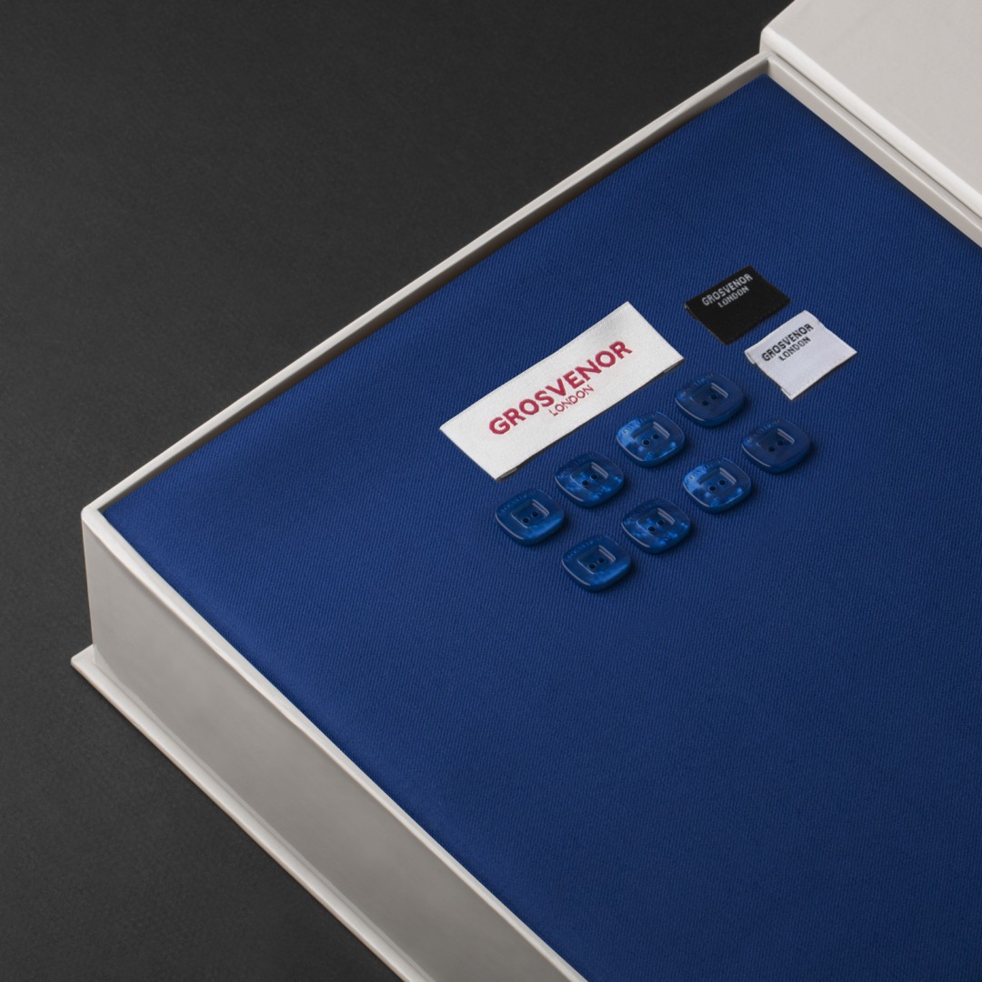 قماش شتوي رجالي صوف أزرق غامق جروفنر 25089 - GROSVENOR