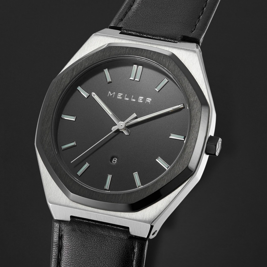 ساعة رجالية فخمه ميلر أسود ومينا أسود 8PN-1BLACK - Meller