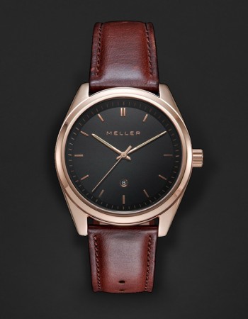ساعة ماركة ميلر بني داكن ومينا أسود W9RN-1CHOCO