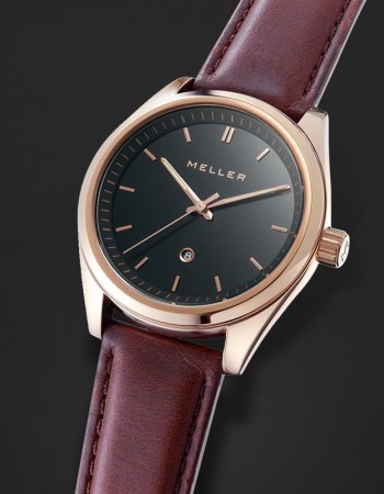 ساعة ماركة ميلر بني داكن ومينا أسود W9RN-1CHOCO