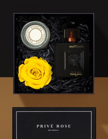 هدية عطر عود تاتش من فرانك اوليفيير مع وردة وشمعة هدية عطر عود تاتش من فرانك اوليفيير مع وردة وشمعة