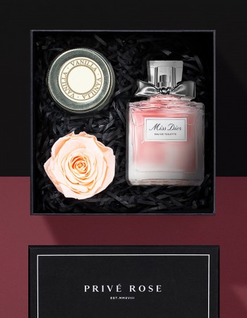 هدية عطر كريستيان ديور ميس ديور مع وردة وشمعة هدية عطر كريستيان ديور ميس ديور مع وردة وشمعة