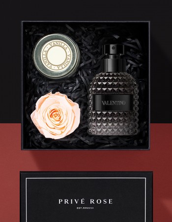 هدية وردة وشمعة مع عطر فالنتينو أومو هدية وردة وشمعة مع عطر فالنتينو أومو