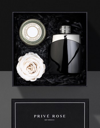 هدية وردة وشمعة مع عطر مونت بلانك ليجيند هدية وردة وشمعة مع عطر مونت بلانك ليجيند