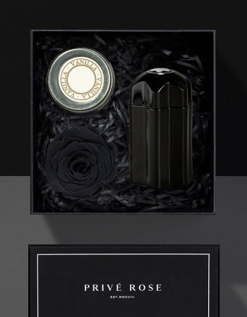 هدية عطر مونت بلانك امبلم مع وردة وشمعة هدية عطر مونت بلانك امبلم مع وردة وشمعة