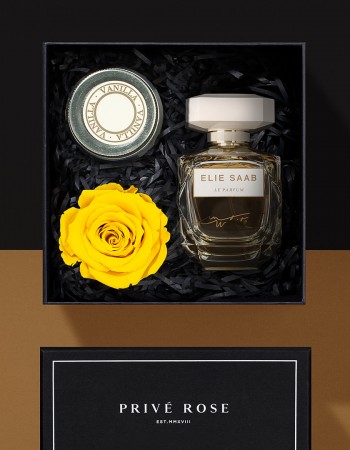 هدية وردة وشمعة مع عطر ايلي صعب لي بارفيوم إن وايت  هدية وردة وشمعة مع عطر ايلي صعب لي بارفيوم إن وايت