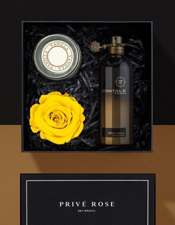 هدية وردة وشمعة مع عطر مونتال سبايسي عود هدية وردة وشمعة مع عطر مونتال سبايسي عود