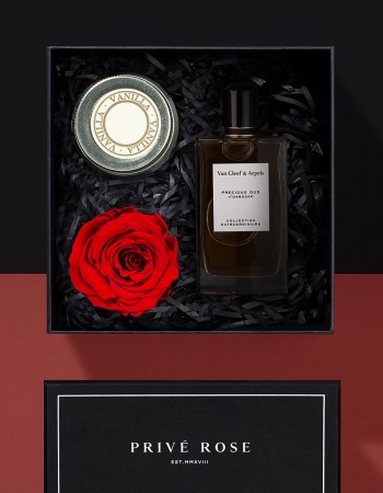 هدية وردة وشمعة مع عطر فان كليف اند اربيلس بريشس عود هدية وردة وشمعة مع عطر فان كليف اند اربيلس بريشس عود
