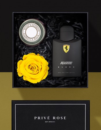 هدية عطر فيراري سكوديريا فيراري بلاك مع وردة وشمعة هدية عطر فيراري سكوديريا فيراري بلاك مع وردة وشمعة