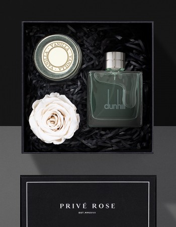 هدية عطر دنهل بلاك مع وردة وشمعة هدية عطر دنهل بلاك مع وردة وشمعة