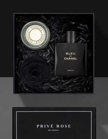 هدية عطر شانيل بلو دي شانيل مع وردة وشمعة هدية عطر شانيل بلو دي شانيل مع وردة وشمعة