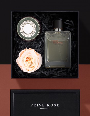 هدية عطر هيرمس تيري دي هيرمس مع وردة وشمعة هدية عطر هيرمس تيري دي هيرمس مع وردة وشمعة