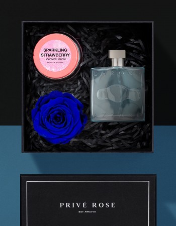 هدية عطر ازارو كروم مع وردة وشمعة هدية عطر ازارو كروم مع وردة وشمعة