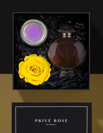 هدية عطر باكو رابان أولمبيا أونيكس كوليكتر مع وردة وشمعة هدية عطر باكو رابان أولمبيا أونيكس كوليكتر مع وردة وشمعة