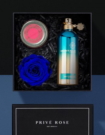 هدية عطر مونتال داي دريمز مع وردة وشمعة هدية عطر مونتال داي دريمز مع وردة وشمعة