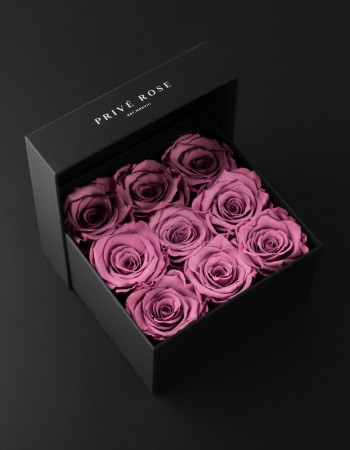 بوكس ورد طبيعي دائم وردي بريفي روز PR9-VIO2 بوكس ورد طبيعي دائم وردي بريفي روز PR9-VIO2