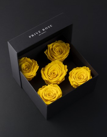 باقة ورد طبيعي دائم أصفر بريفي روز PRY31 باقة ورد طبيعي دائم أصفر بريفي روز PRY31