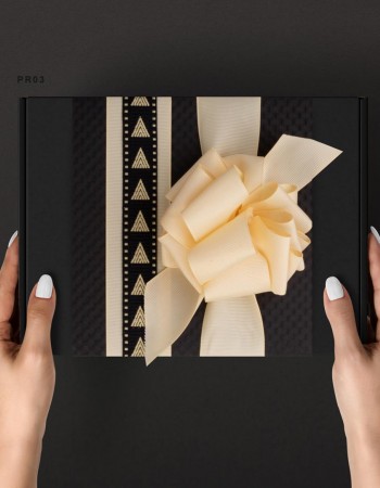 تغليف هدايا ورق اسود مع فيونكة بيج PR03 تغليف هدايا ورق اسود مع فيونكة بيج PR03