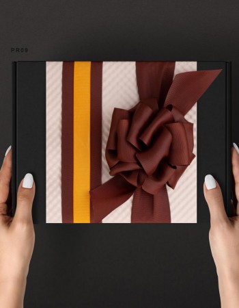 تغليف هدايا شريطة بني مع فيونكة PR09 تغليف هدايا شريطة بني مع فيونكة PR09