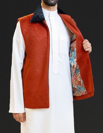 سديري جوخ رجالي برتقالي H01