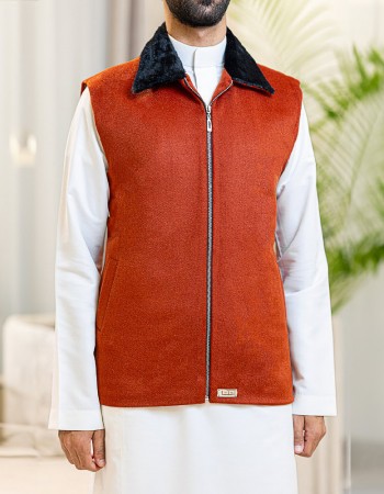 سديري جوخ رجالي برتقالي H01