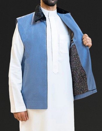 سديري جوخ رجالي ازرق فاتح H02