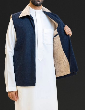 سديري جوخ رجالي ازرق غامق H07