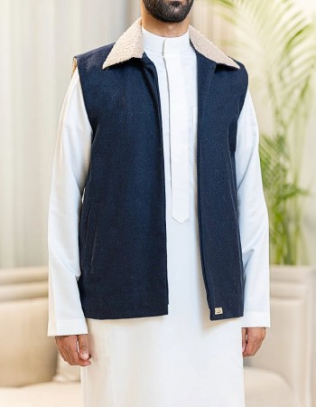 سديري جوخ رجالي ازرق غامق H07