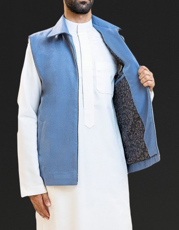 سديري جوخ رجالي ازرق فاتح H09