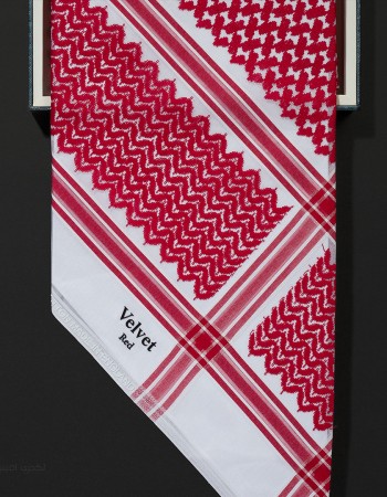 شماغ فيلفيت احمر غامق انجليزي 2024