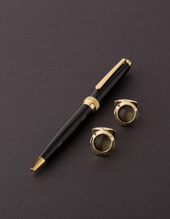 طقم قلم وكبك اسود ذهبي ماركة سوادنس BG03 طقم قلم وكبك اسود ذهبي ماركة سوادنس BG03