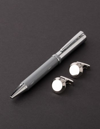 طقم قلم وكبك رمادي فضي ماركة سوادنس SY06 طقم قلم وكبك رمادي فضي ماركة سوادنس SY06