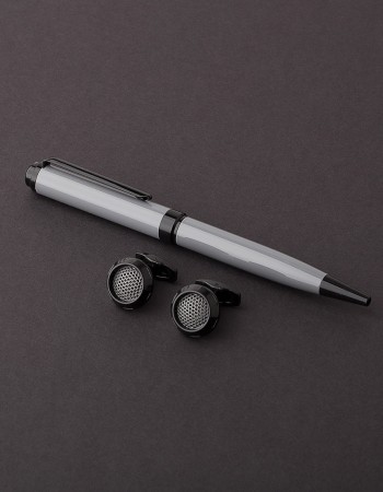 طقم قلم وكبك رمادي اسود ماركة سوادنس YB01 طقم قلم وكبك رمادي اسود ماركة سوادنس YB01